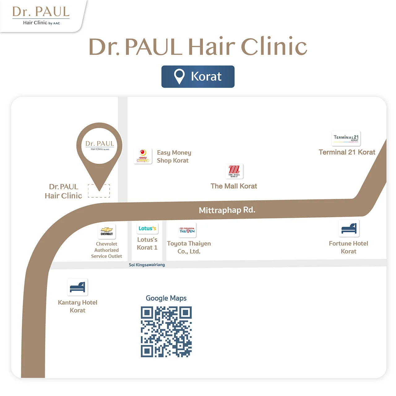 Dr. PAUL Hair Clinic by AAC Korat Map