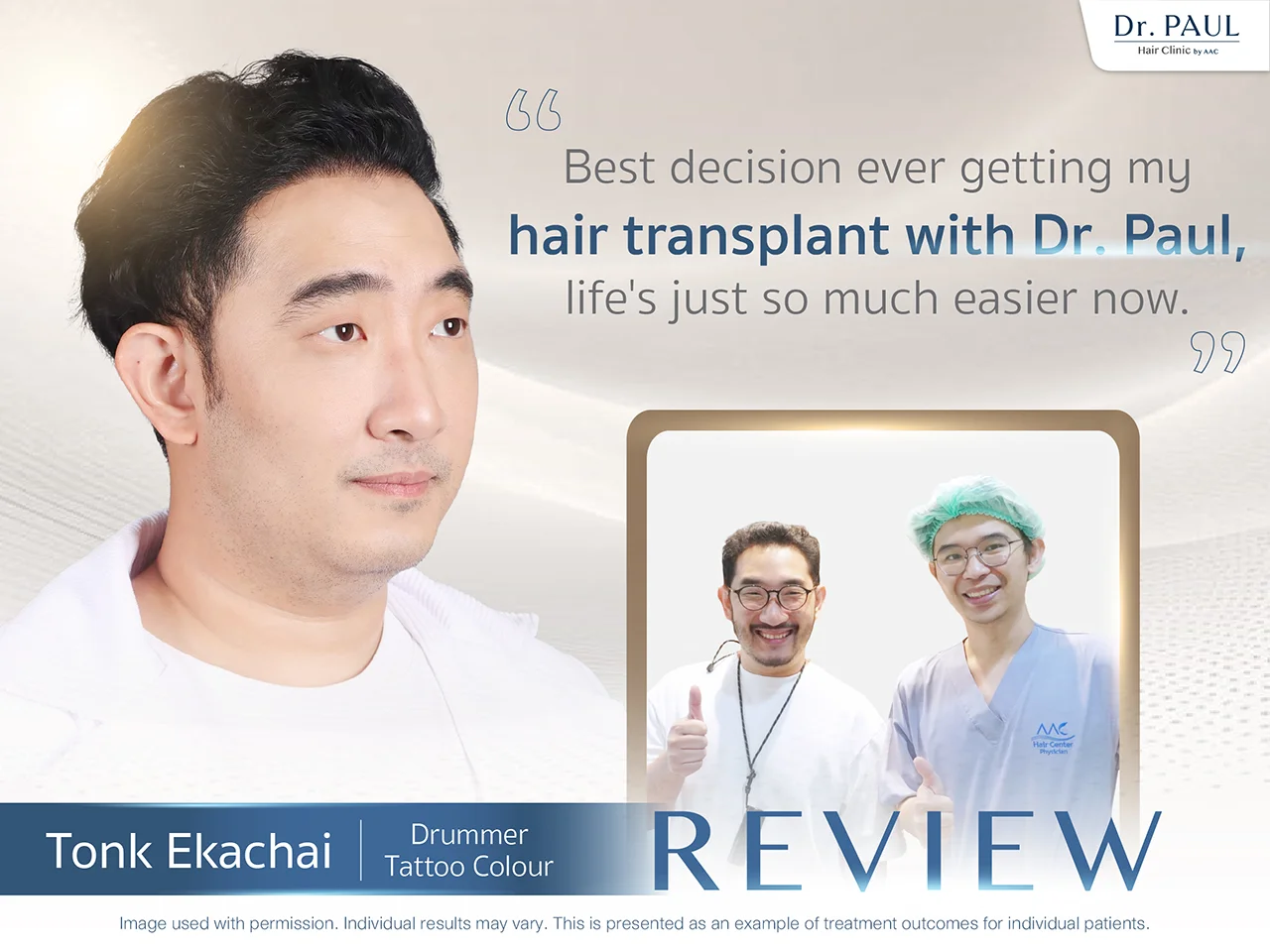 Thai Male Celebs Hair Transplant Review — Tonk Tattoo Colour