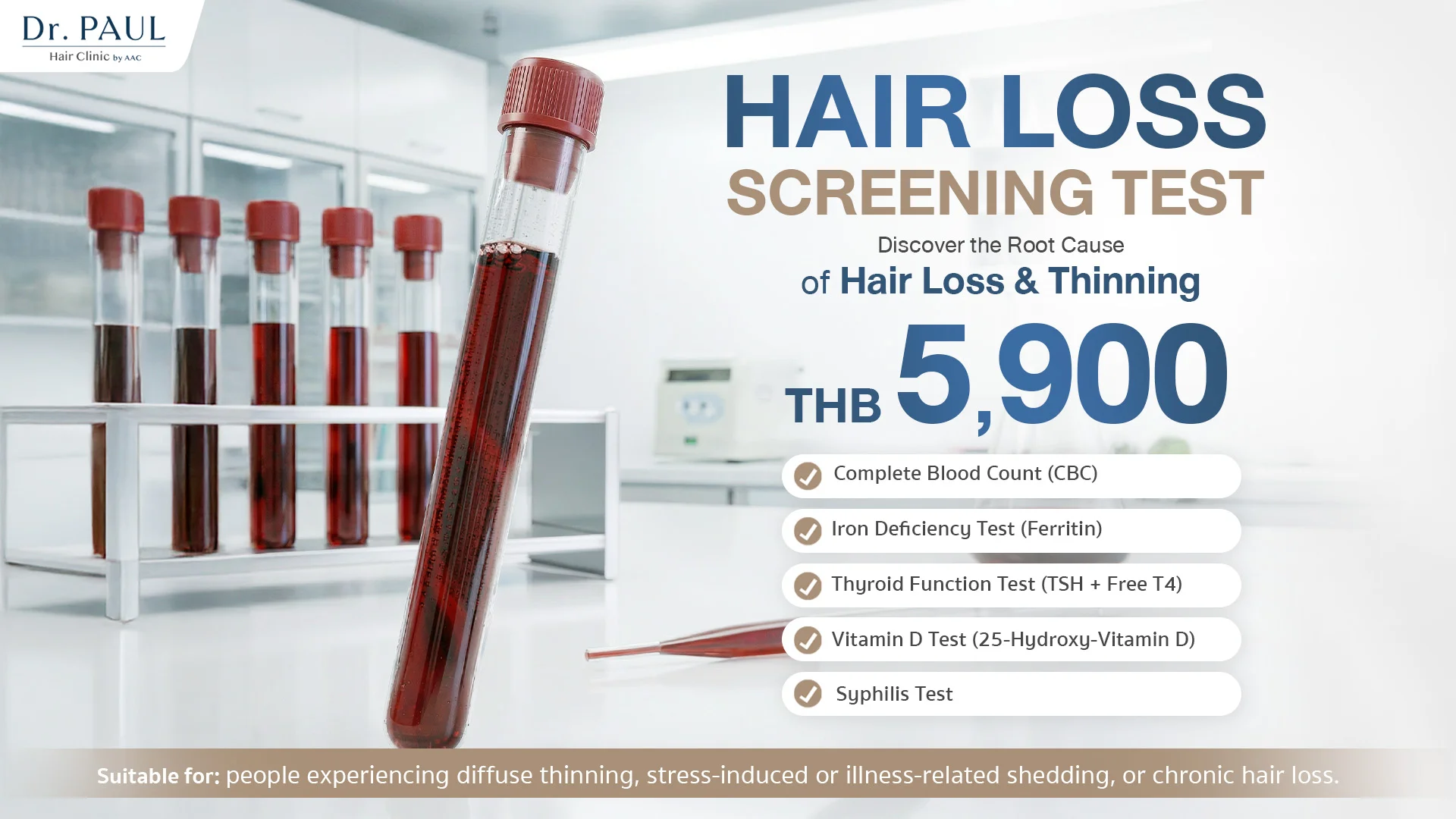 Hair loss blood screening test.